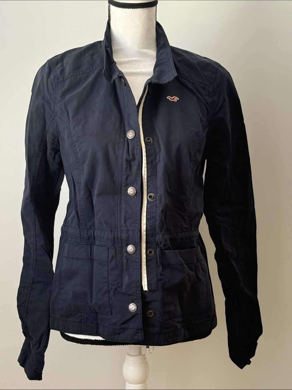 Hollister Women’s Dark Navy Utility Button-Front Jacket